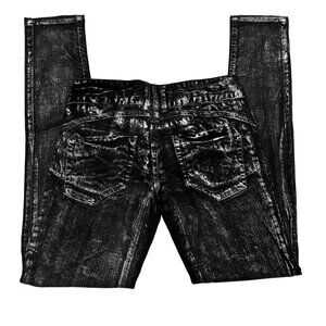 Bebe Jeans Metallic silver Size 27 Black Skinny Denim Pants